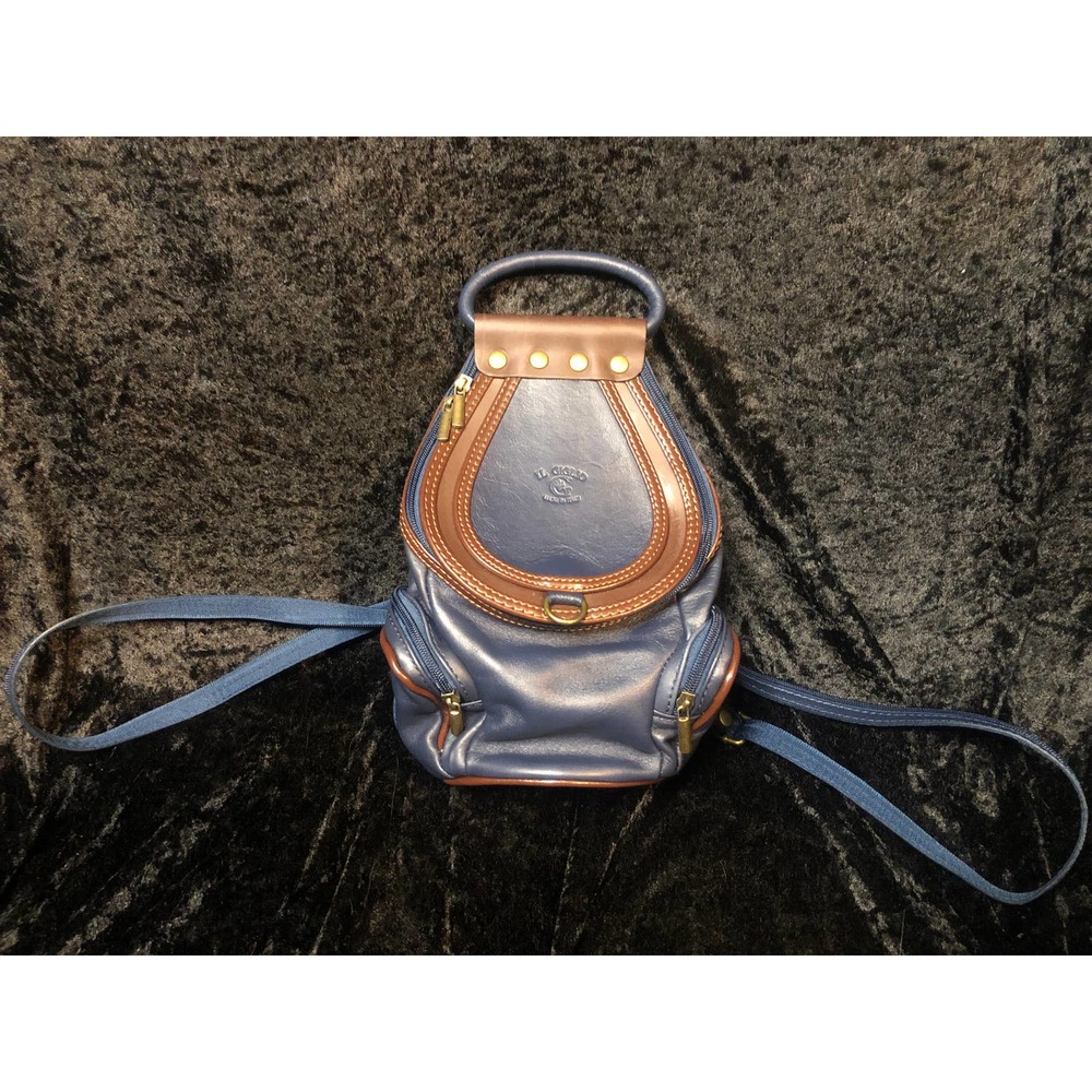 IL Giglio navy leather backpack